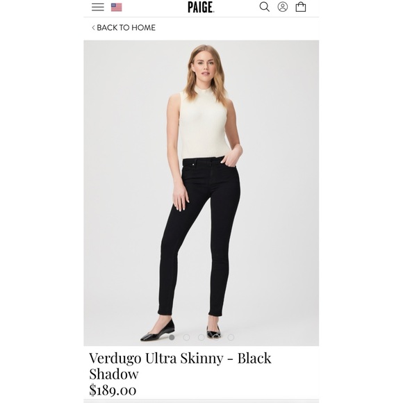 PAIGE Verdugo Ultra Skinny in Black Shadow - Picture 2 of 10